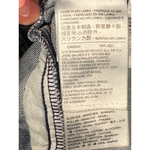 Levi's Jacket medium Blue Grey Hybrid Trucker Thumb Holes Casual - Picture 4 of 10